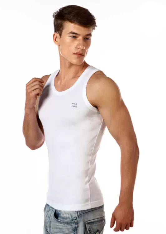 LUX Cozi Pack of 10 White_rn Men VesT - Bare Essential