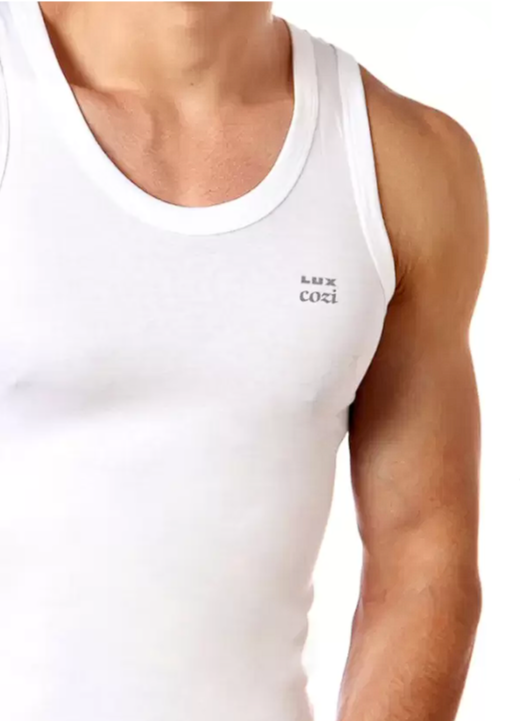 LUX Cozi Pack of 10 White_rn Men VesT - Bare Essential