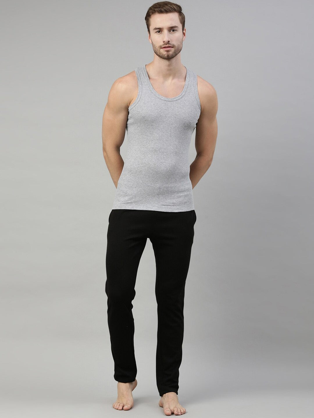 DIXCY SCOTT Men Pack Of 2 Solid Cotton Gym Innerwear Vest - Bare Essential