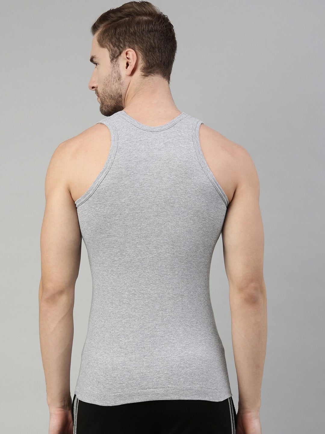 DIXCY SCOTT Men Pack Of 2 Solid Cotton Gym Innerwear Vest - Bare Essential