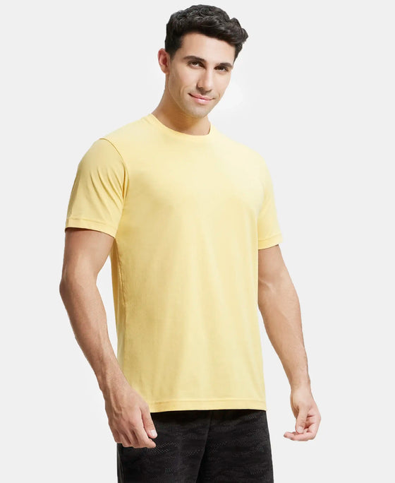 Jockey Super Combed Cotton Rich Round Neck Half Sleeve T-Shirt [Corn Silk] - Bare Essential