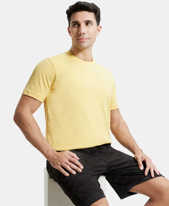 Jockey Super Combed Cotton Rich Round Neck Half Sleeve T-Shirt [Corn Silk] - Bare Essential