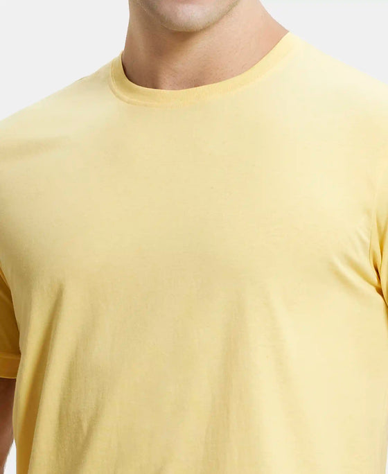 Jockey Super Combed Cotton Rich Round Neck Half Sleeve T-Shirt [Corn Silk] - Bare Essential