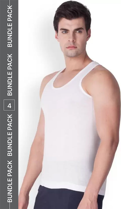 LUX VENUS Men's Cotton Vest (Pack of 4) - Bare Essential
