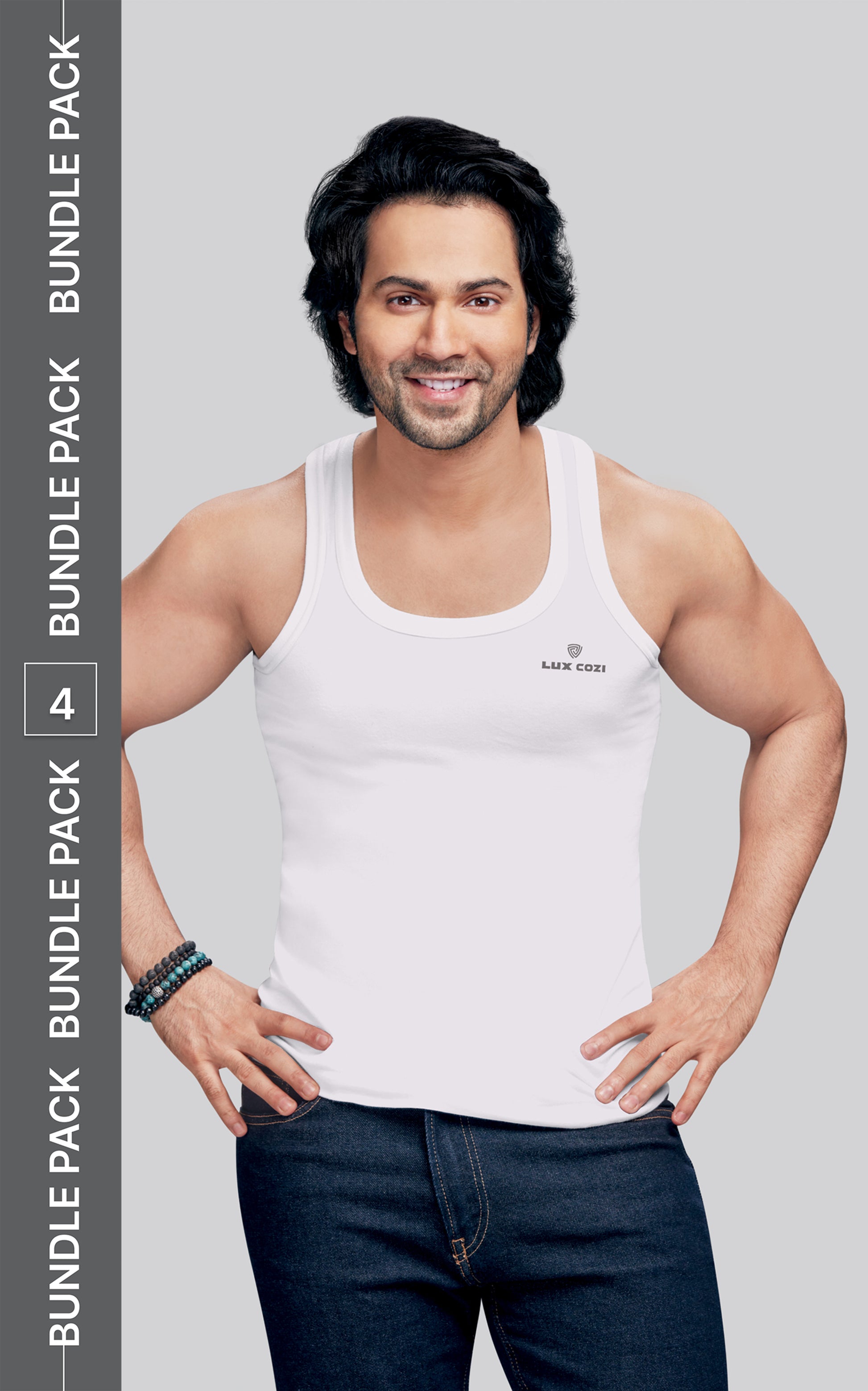 LUX COZI Pack of 4 Men Vest - Bare Essential